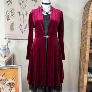 Vintage 90s Y2k Velvet Jacket Romantic Goth Vampire Whimsigoth Witchy Vamp M L